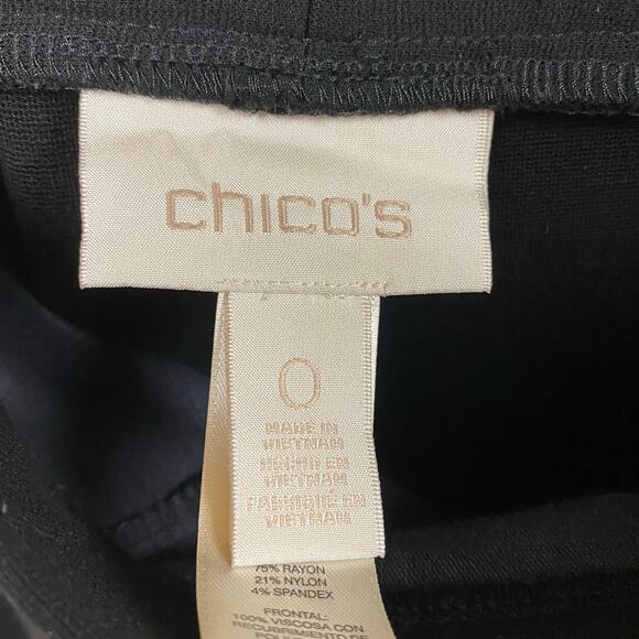 Chico's Black Faux Leather Front Pull On Leggings Size Small - Picture 5 of 6